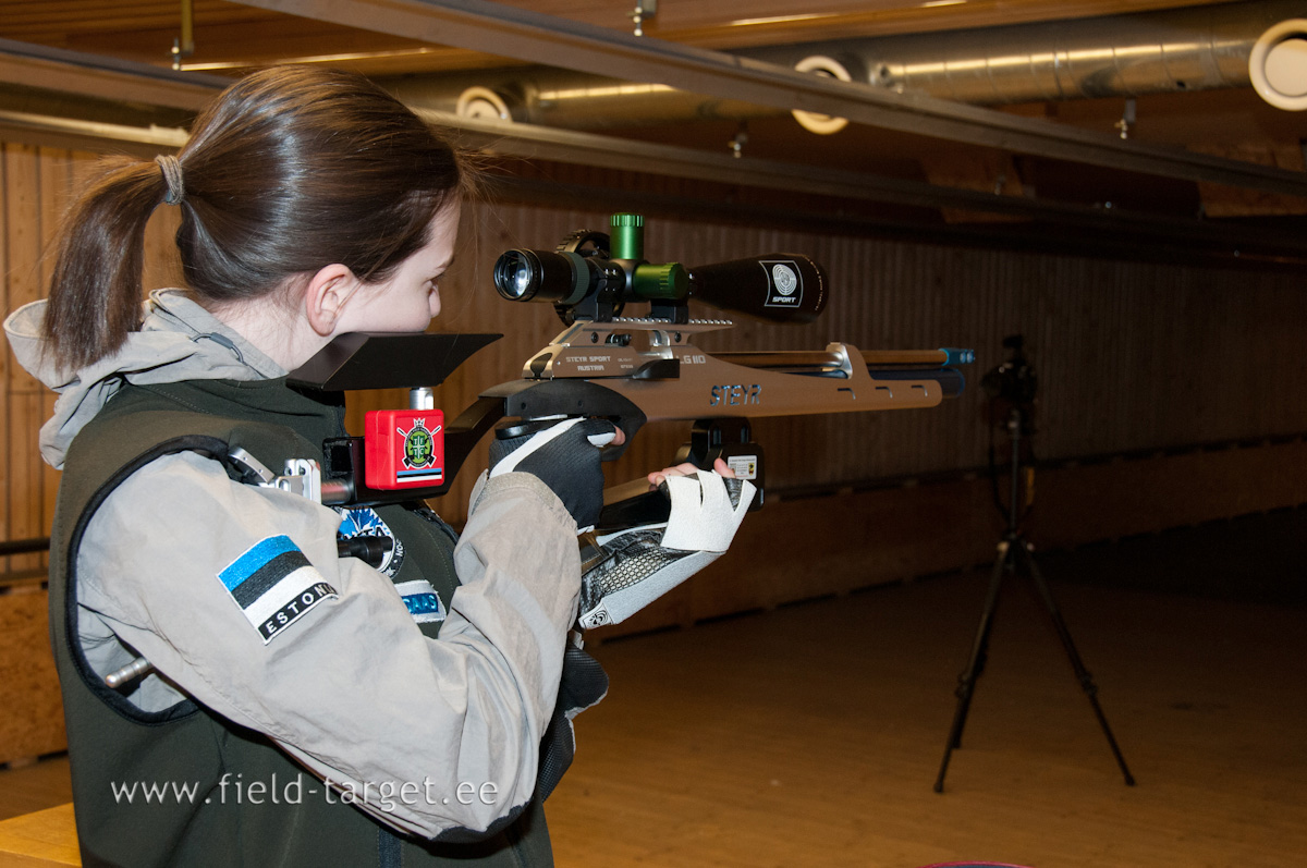 Kristin Antsmäe, Steyr LG 110 Field Target, Nikko Stirling Diamond 10-50x60, JSB Exact 4.52